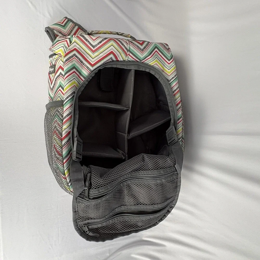 Thirty-One Camera Bag Sling Backpack Punch Chevron Removable Insert Multi-Use